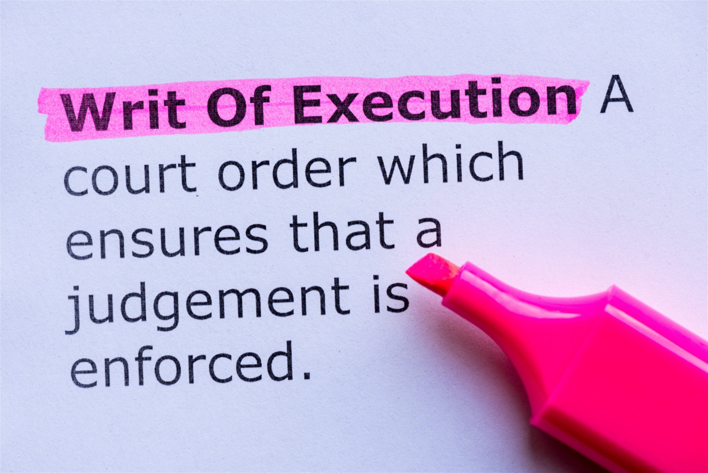 writ of execution, collections